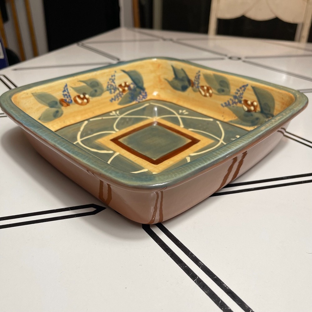Chaumiere Nanette Vacher Centrum Square Deep Tray 9.5" Spatter Dish Swamp Green